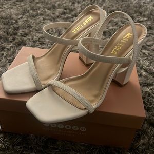 White Miss Lola Heels